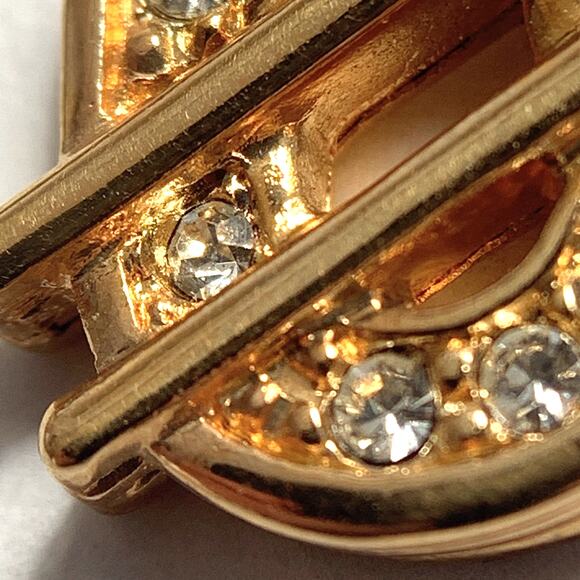 VTG Signed Swarovski Swan Charm Pendant Dollar Sign Gold Tone Crystal Y2K Blingy - Picture 9 of 11